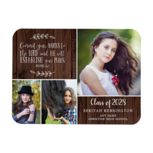 Rustic Wood Christian Studenten Bible Verse Magnet