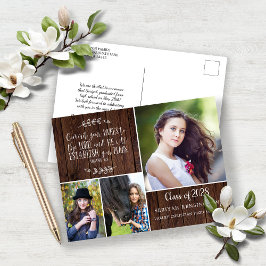 Rustic Wood Christian Studenten Bible Verse Vykort