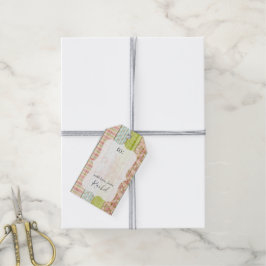 Rustic Wood Cottage Blommigt Rosa Personlig Favor Presentetikett