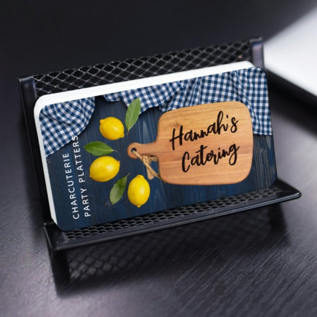 Rustic Wood Cshing Board Citrus Cooking Script Bu Visitkort (Skapare uppladdad)