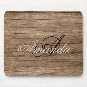 Rustic Wood Designad monogrammed mussla Musmatta