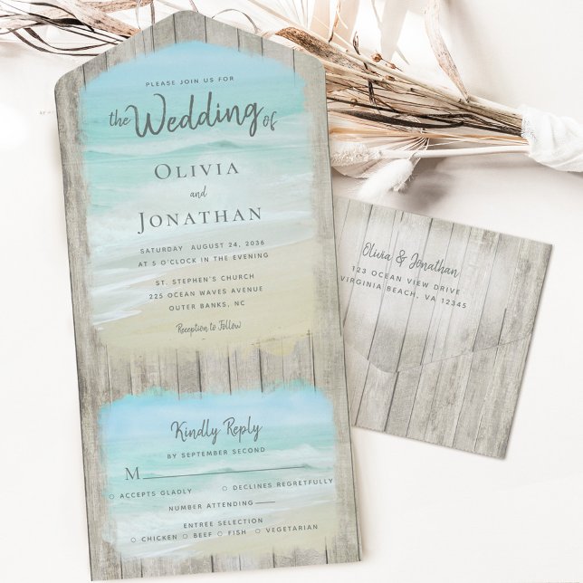 Rustic Wood Destination Ocean Beach Wedding (Skapare uppladdad)