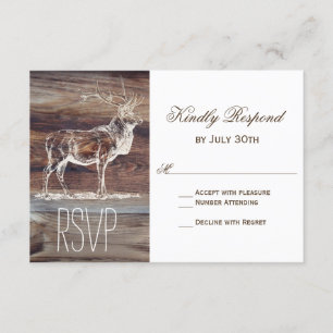 Rustic Wood Elk Wildlife-Bröllop OSA Kort