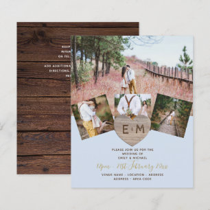 Rustic Wood Engraved Heart PHOTO COLLAGE BUDGET