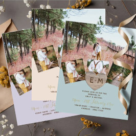 Rustic Wood Engraved Heart PHOTO COLLAGE BUDGET Flygblad