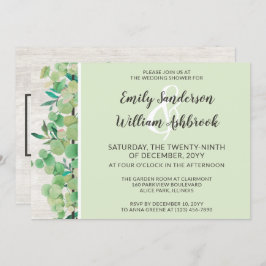 Rustic Wood & Eucalyptus Botaniska Möhippan Inbjudningar