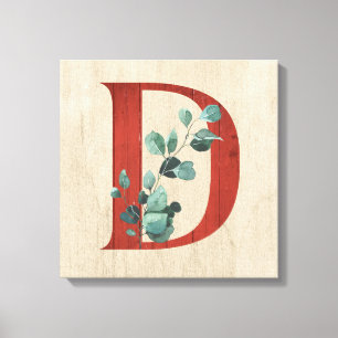 Rustic Wood & Eucalyptus Brev D Canvastryck