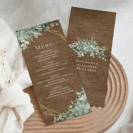 Rustic Wood Eucalyptus Greenery Botanical Bröllop Meny