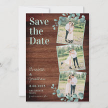 Rustic Wood Eucalyptus Greenery Photo Collage