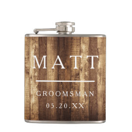Rustic Wood & Fairy Ljus Brudens sida Team Groom Fickplunta