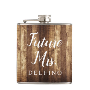 Rustic Wood & Fairy Ljus Future Monogrammed Fickplunta