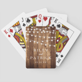 Rustic Wood & Fairy Ljus Personligt bröllp favor Casinokort