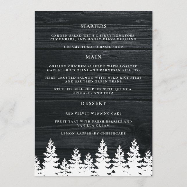 Rustic Wood Fall Autumn Winter Wedding Bord Meny (Framsida)
