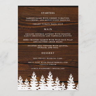 Rustic Wood Fall Autumn Winter Wedding Bord Meny