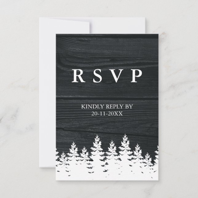 Rustic Wood Fall Autumn Winter Wedding QR-kod OSA Kort (Framsida)