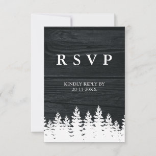 Rustic Wood Fall Autumn Winter Wedding QR-kod OSA Kort