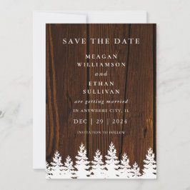 Rustic Wood Fall Autumn Winter Wedding QR-kod Spara Datumet