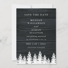 Rustic Wood Fall Autumn Winter Wedding QR-kod Spara Datumet