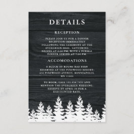 Rustic Wood Fall Autumn Winter Wedding QR-kod Tilläggskort