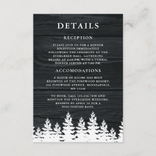 Rustic Wood Fall Autumn Winter Wedding QR-kod Tilläggskort
