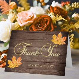 Rustic Wood Fall Orange Bröllop Tack