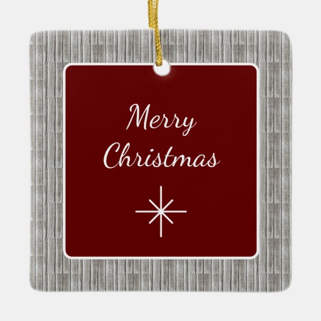 Rustic Wood-familjen - enkel jul Julgransprydnad Keramik (Framsida)