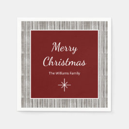 Rustic Wood-familjen Enkel jul Party Pappersservett