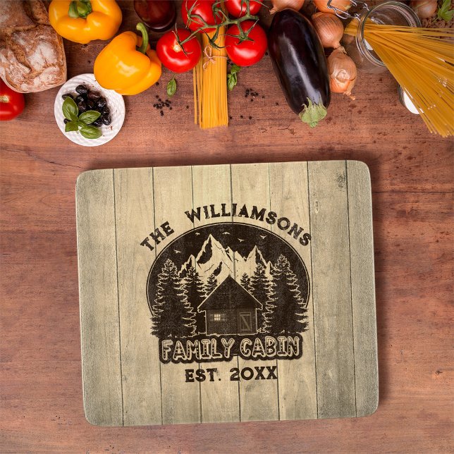 Rustic Wood Family Cabin Reunion Decor Brown Namn (Skapare uppladdad)