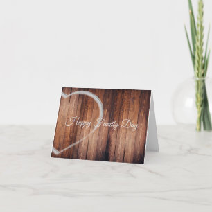 Rustic Wood Family Day Heart Blank Anteckningskort
