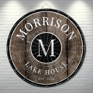 Rustic Wood Family Namn Darttavla