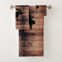 Rustic Wood Family Namn Moose