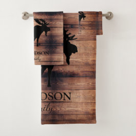 Rustic Wood Family Namn Moose