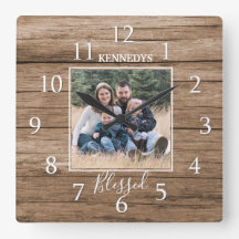 Rustic Wood Family Namn Photo Blated Farmhouse