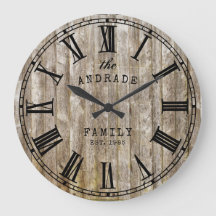 Rustic Wood Family Namn Roman Numeral Farmhouse