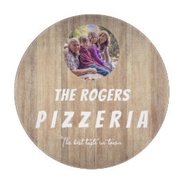 Rustic Wood Family Photo Pizzeria Caking Board