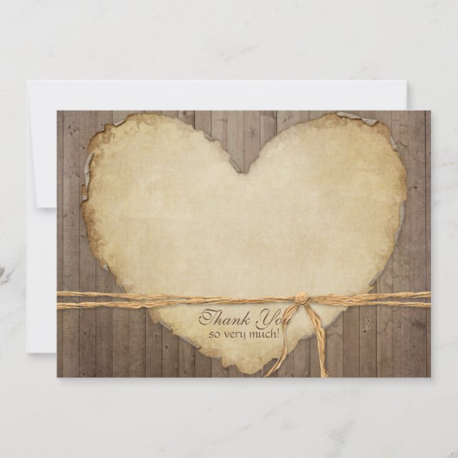 Rustic Wood Fence Boards Heart Tackkort Tack Kort (Framsida)
