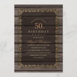 Rustic Wood Finare Land Party Inbjudningar