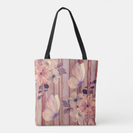 Rustic Wood Flowers and Butterflies Tygkasse