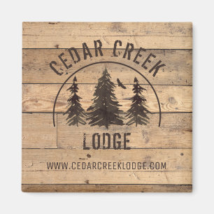 Rustic Wood Forest Träd Vacation Rental Promotion Magnet