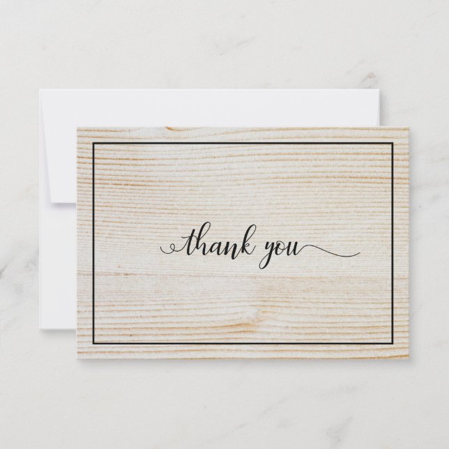 Rustic Wood Funeral Tack, ditt kort (Framsida)