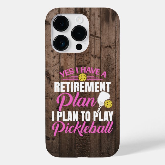 Rustic Wood Funny Rosa Pickleball (Baksida)