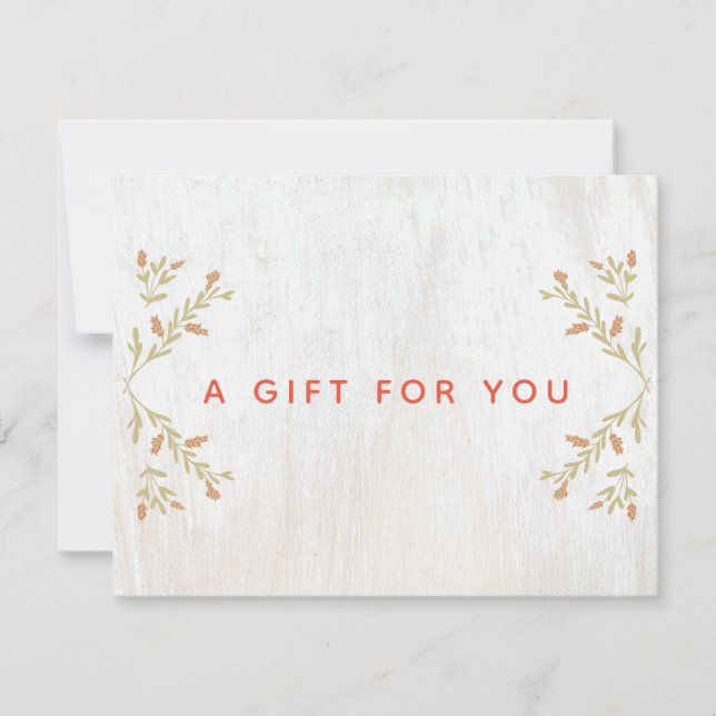Rustic Wood Gift-certifikat Julkort (Framsida)