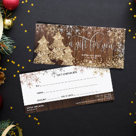 Rustic Wood Glitter Julgran Snöflingor