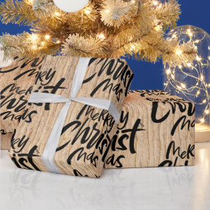 Rustic Wood God jul Christian Presentpapper