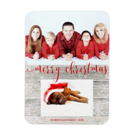 Rustic Wood God jul - Photo Magnet