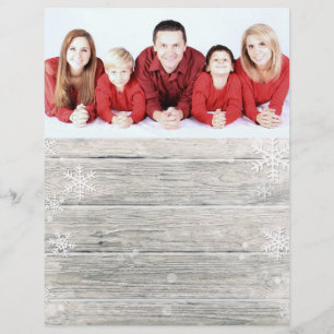 Rustic Wood God jul Photo Stationery Papper