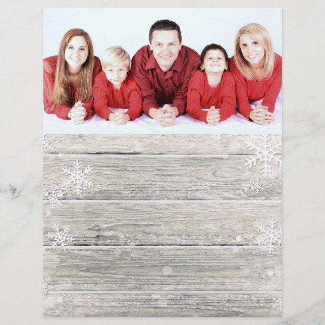 Rustic Wood God jul Photo Stationery Papper (Framsida)