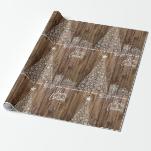 Rustic Wood God jul Wrapping Papprare Presentpapper