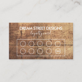 Rustic Wood Grain Anpassningsbar Loyalty Card Visitkort