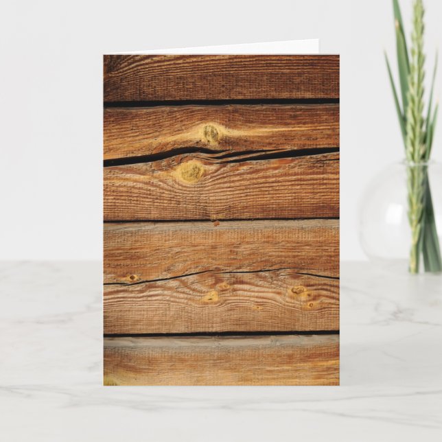Rustic Wood Grain Boards Design Land-gåvor Kort (Framsida)